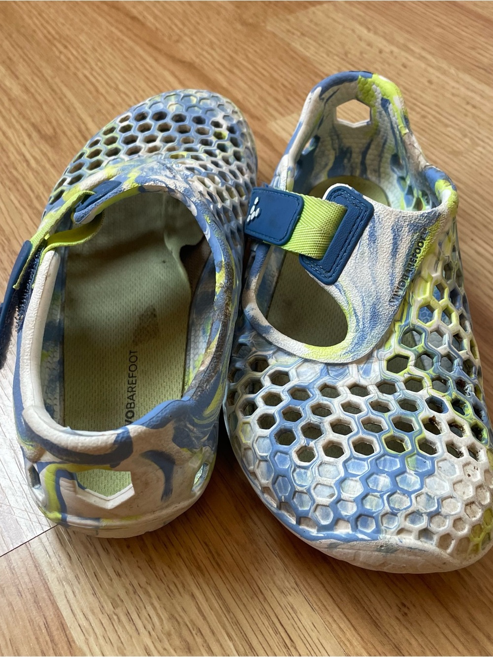 Vivo Barefoot Kids Blue and Lime Ultra Bloom Shoes - Picture 2 of 10